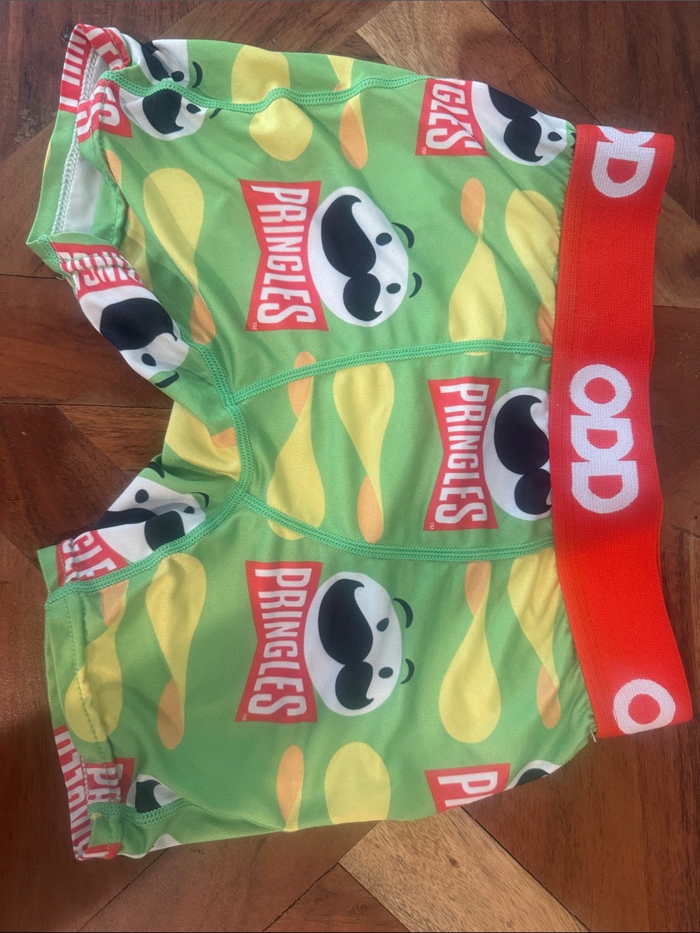 Pringles Kids Green & Yellow Logo-Print Bodysuit with Red Waistband